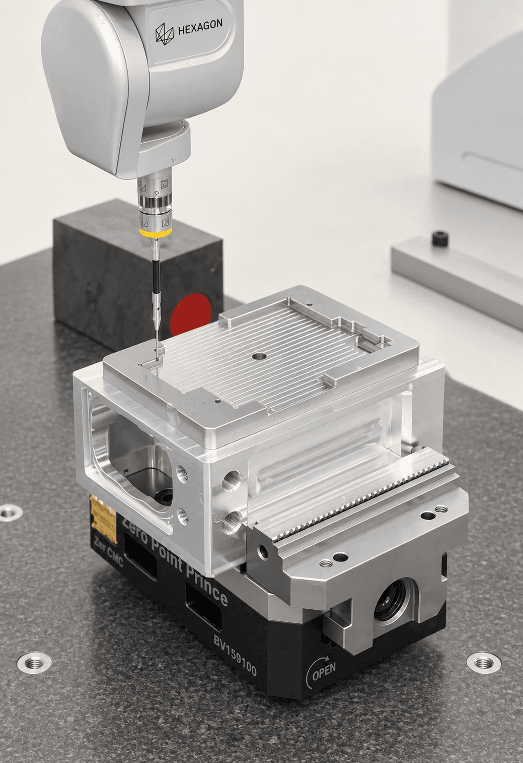 CMM dimensional inspection of a machined component