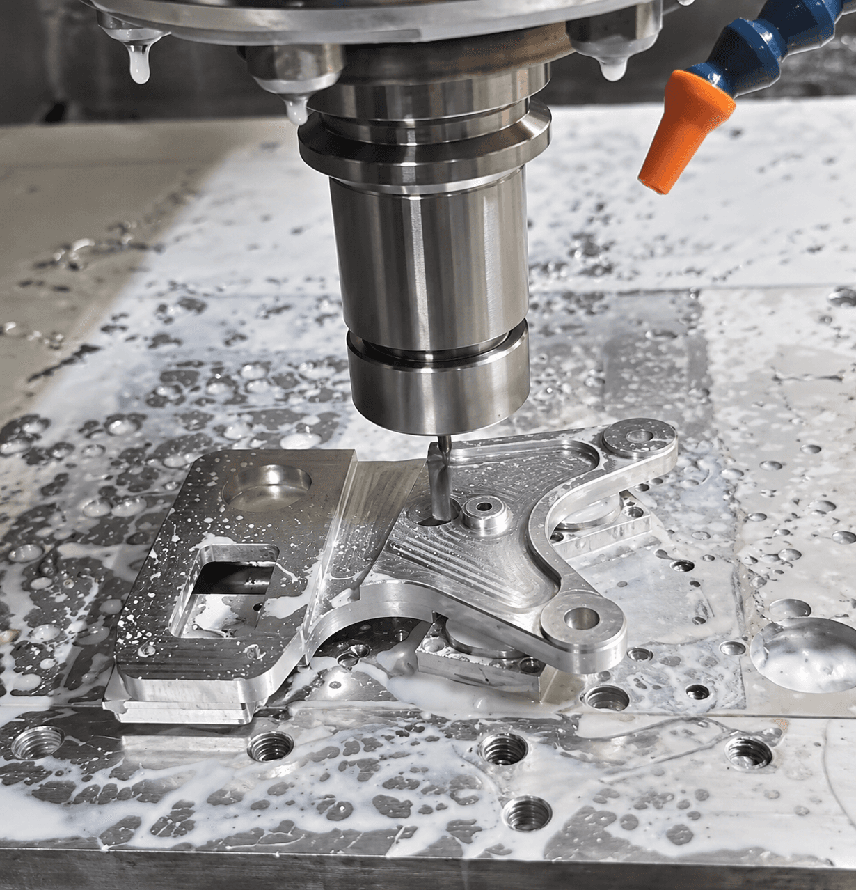 CNC machining process in progress