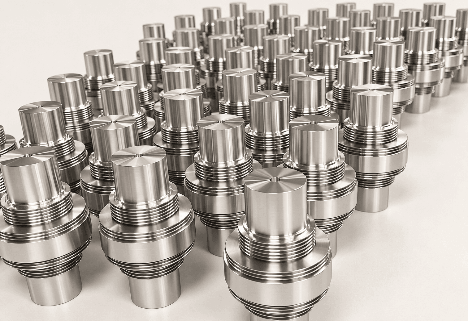 Batch of precision turned metal components